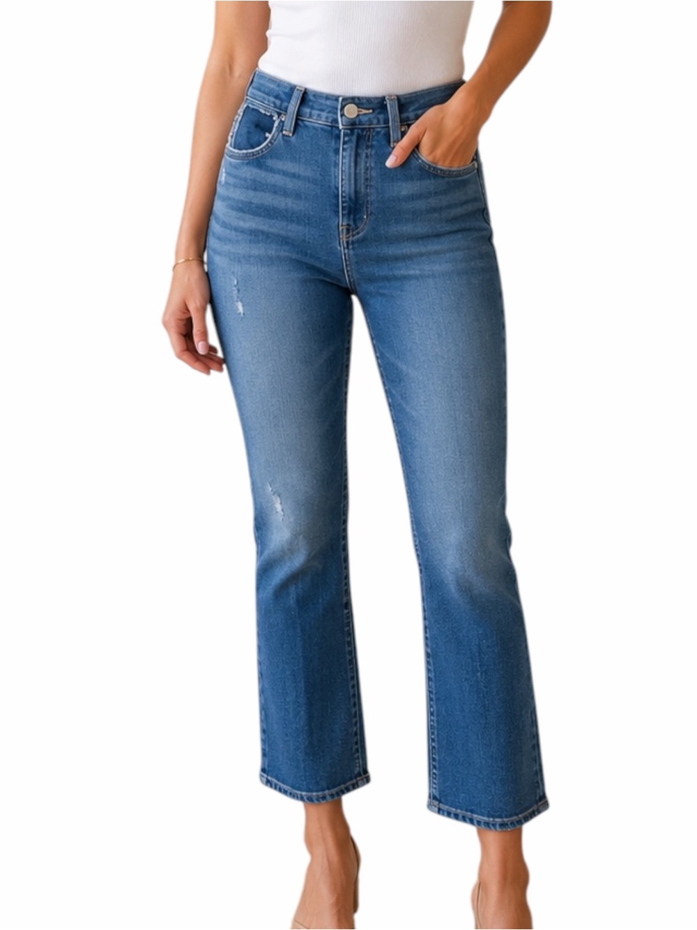 MOTHER the Stash Snapper Jeans Get Alongs Blue High Rise Button Fly Modified 25